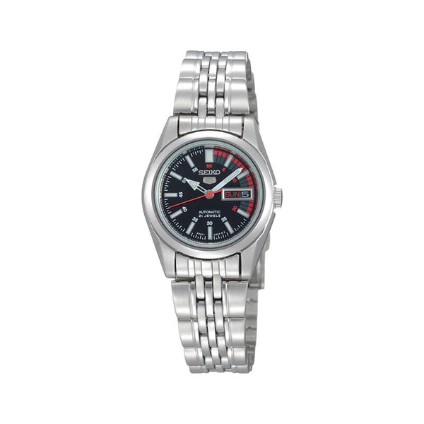 Seiko 5 21 Jewels Women Automatic Watch SYMA43J Silver Stainless Steel Strap