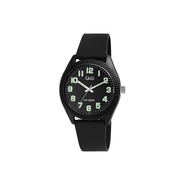 Q&Q Watch by Citizen V12A-004VY Men Analog Watch Black Resin Strap