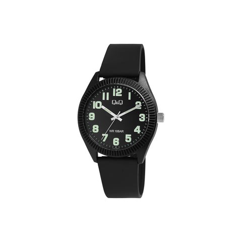 Q&Q Watch by Citizen V12A-004VY Men Analog Watch Black Resin Strap