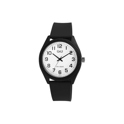 Q&Q Watch by Citizen V12A-010VY Men Analog Watch Black Resin Strap