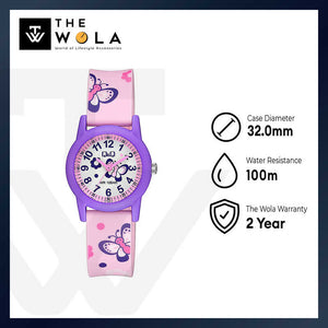 Q&Q Watch By Citizen V22A-009VY Kids Analog Watch with Pink Resin Strap