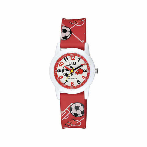 Q&Q Watch By Citizen V22A-010VY Kids Analog Watch with Red Resin Strap