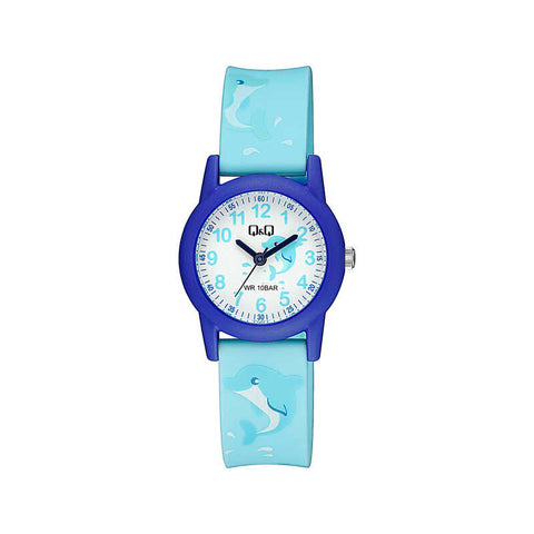 Q&Q Watch By Citizen V22A-014VY Kids Analog Watch with Blue Resin Strap