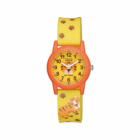 Q&Q Watch By Citizen V22A-016VY Kids Analog Watch with Yellow Resin Strap