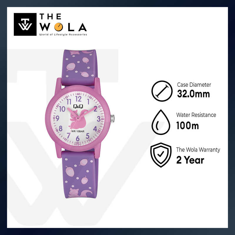 Q&Q Watch By Citizen V23A-007VY Kids Analog Watch with Purple Resin Strap