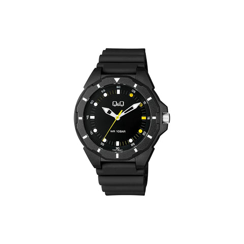 Q&Q Watch by Citizen V30A-003VY Men Analog Watch Black Resin Strap