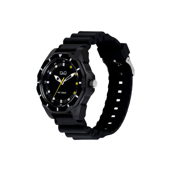 Q&Q Watch by Citizen V30A-003VY Men Analog Watch Black Resin Strap