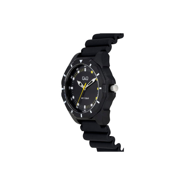 Q&Q Watch by Citizen V30A-003VY Men Analog Watch Black Resin Strap