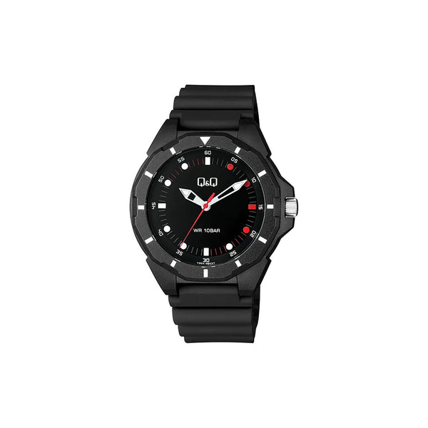 Q&Q Watch by Citizen V30A-004VY Men Analog Watch Black Resin Strap