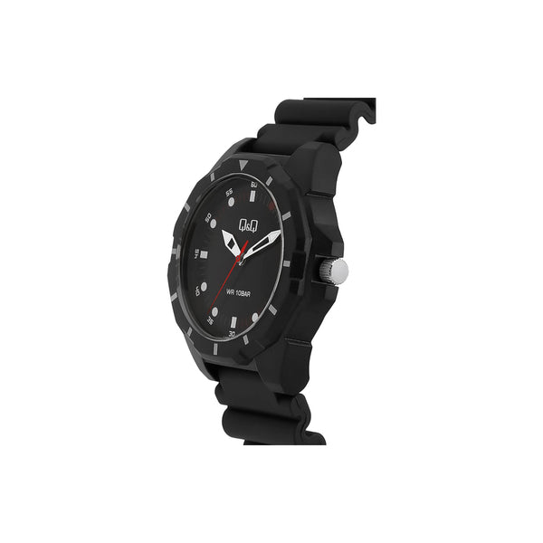 Q&Q Watch by Citizen V30A-004VY Men Analog Watch Black Resin Strap