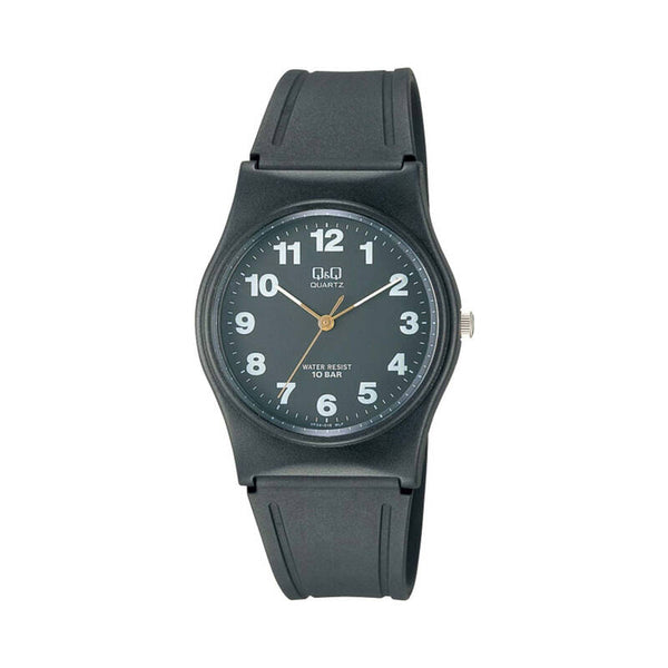 Q&Q Watch by Citizen VP34J010Y Unisex Analog Watch with Black Rubber Strap