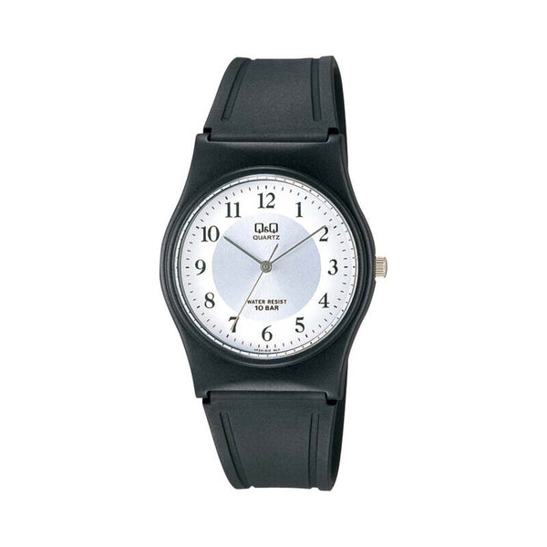 Q&Q Watch by Citizen VP34J012Y Unisex Analog Watch with Black Rubber Strap