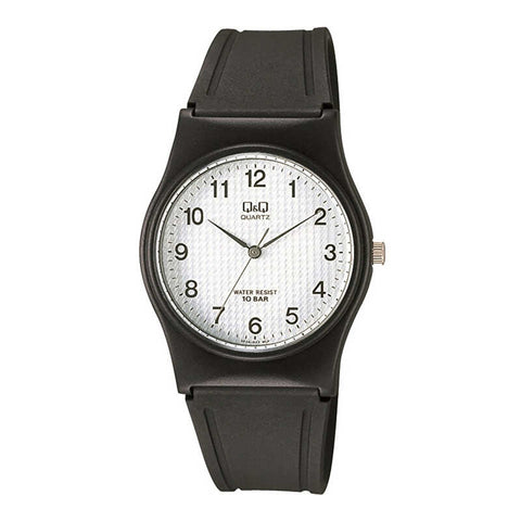 Q&Q Watch by Citizen VP34J023Y Unisex Analog Watch with Black Rubber Strap