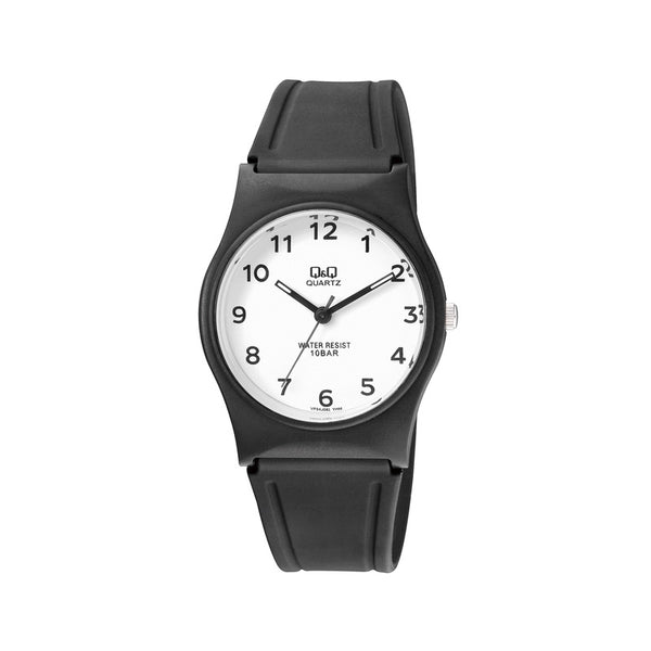 Q&Q Watch By Citizen VP34J061Y Unisex Analog Watch with Black Rubber Strap