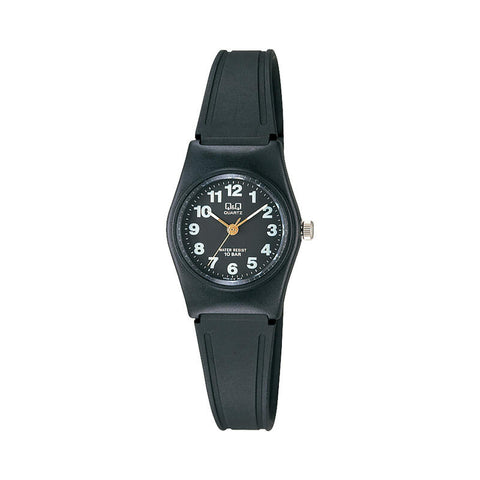 Q&Q Watch By Citizen VP35J010Y Women Analog Watch with Black Rubber Strap