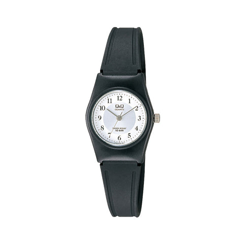 Q&Q Watch By Citizen VP35J012Y Women Analog Watch with Black Rubber Strap