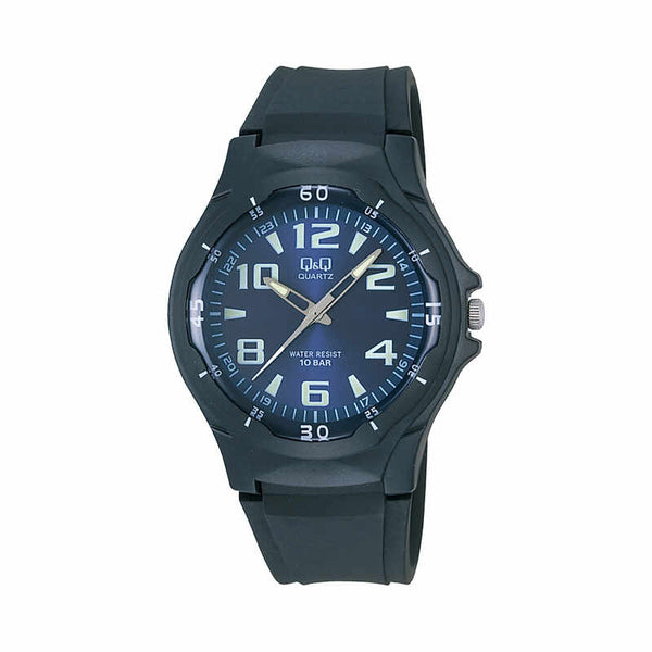 Q&Q Watch By Citizen VP58J003Y Men Analog Watch with Black Resin Strap