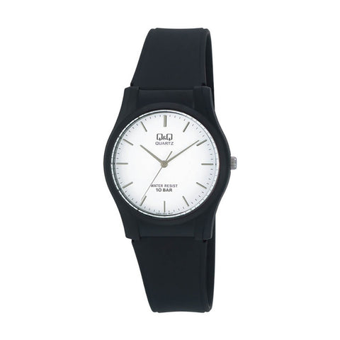 Q&Q Watch by Citizen VQ02J003Y Women Analog Watch with Black Rubber Strap