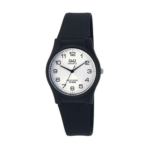 Q&Q Watch by Citizen VQ02J010Y Women Analog Watch with Black Rubber Strap