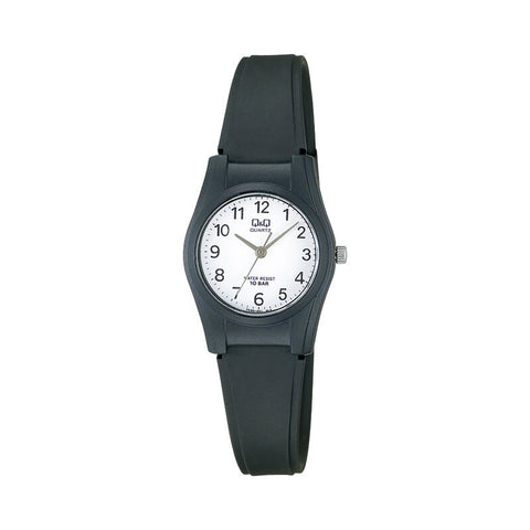 Q&Q Watch By Citizen VQ03J001Y Women Analog Watch with Black Rubber Strap