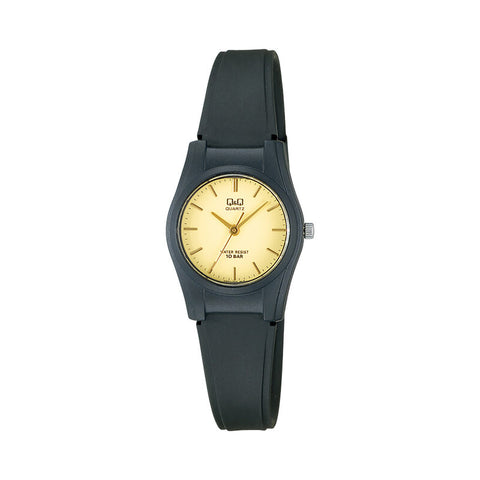 Q&Q Watch By Citizen VQ03J002Y Women Analog Watch with Black Rubber Strap