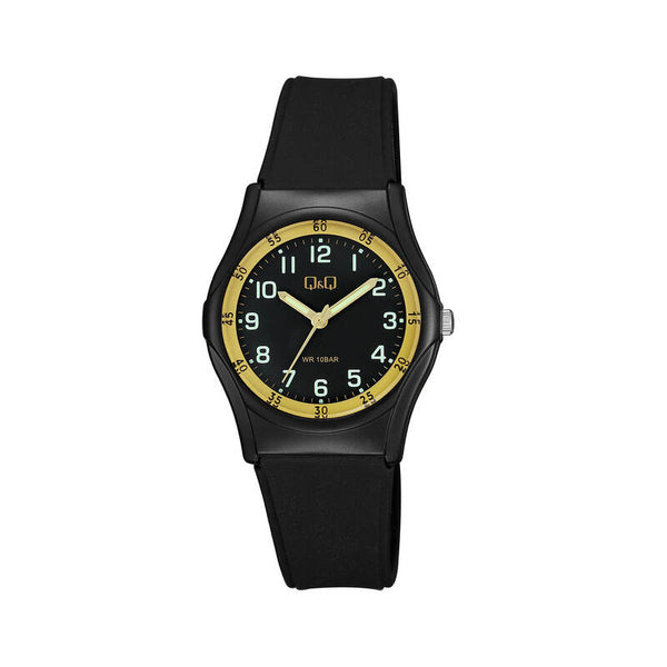 Q&Q Watch By Citizen VQ04J012Y Unisex Analog Watch with Black Rubber Strap