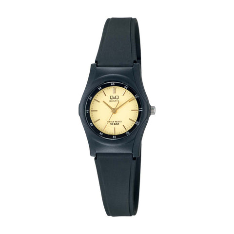 Q&Q Watch by Citizen VQ05J001Y Women Analog Watch with Black Rubber Strap