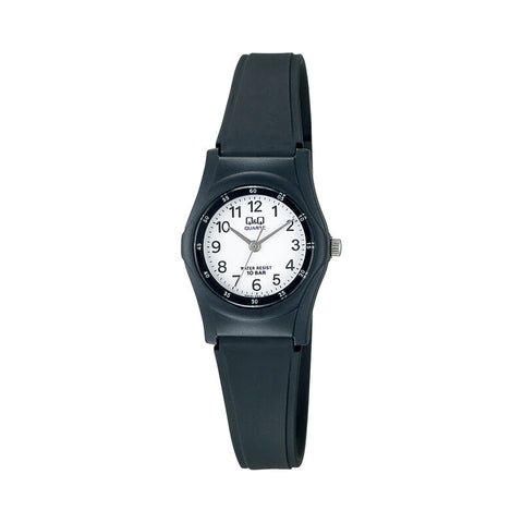 Q&Q Watch By Citizen VQ05J003Y Women Analog Watch with Black Rubber Strap