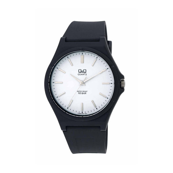 Q&Q Watch by Citizen VQ66J001Y Men Analog Watch with Black Rubber Strap