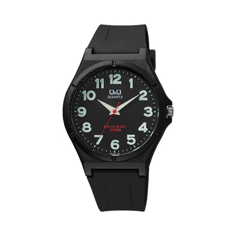 Q&Q Watch by Citizen VQ66J024Y Men Analog Watch with Black Rubber Strap