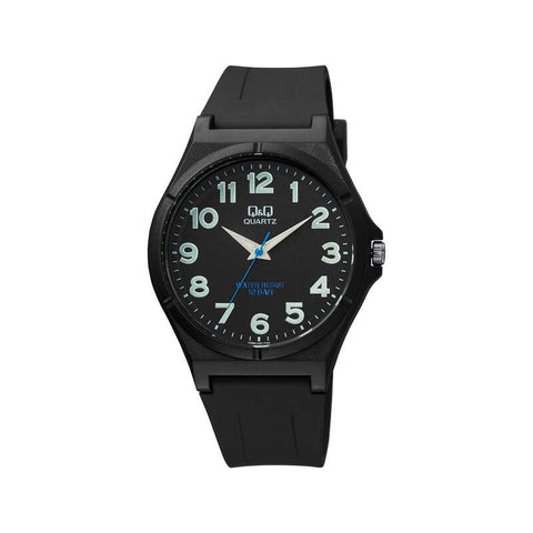 Q&Q Watch By Citizen VQ66J025Y Men Analog Watch with Black Rubber Strap