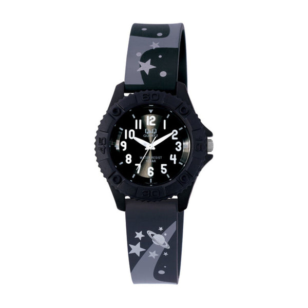 Q&Q Watch by Citizen VQ96J014Y Kids Analog Watch with Black Rubber Strap