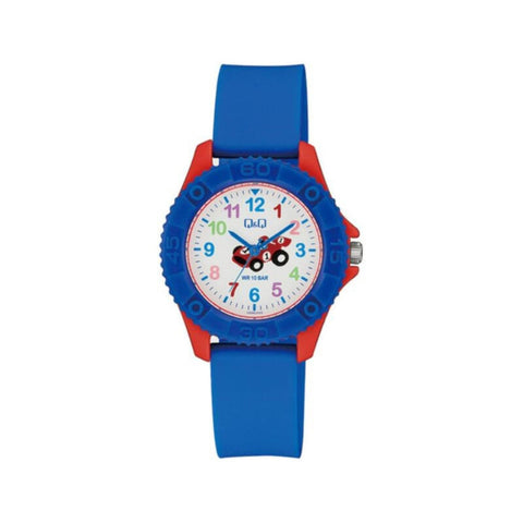 Q&Q Watch by Citizen VQ96J023Y Kids Analog Watch with Blue Rubber Strap