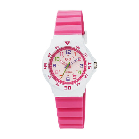 Q&Q Watch by Citizen VR19J012Y Kids Analog Watch with Pink Rubber Strap