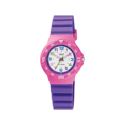 Q&Q Watch By Citizen VR19J013Y Kids Analog Watch with Purple Rubber Strap