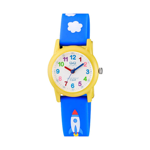 Q&Q Watch by Citizen VR99J003Y Kids Analog Watch with Blue Rubber Strap