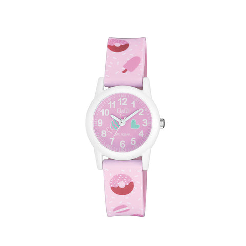 Q&Q Watch By Citizen VR99J011Y Kids Analog Watch with Pink Rubber Strap