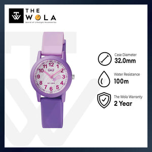 Q&Q Watch By Citizen VS49J004Y Kids Analog Watch with Purple Rubber Strap