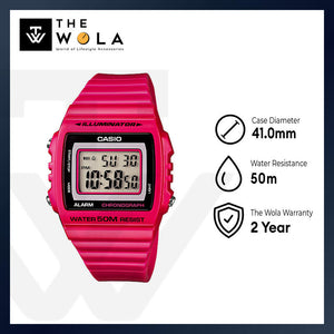 Casio Unisex Digital Watch W-215H-4A Pink Resin Strap