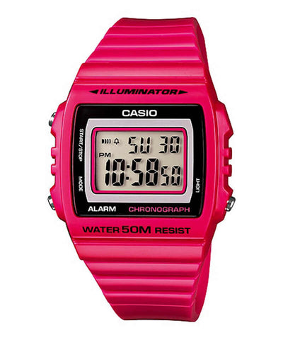 Casio Unisex Digital Watch W-215H-4A Pink Resin Strap