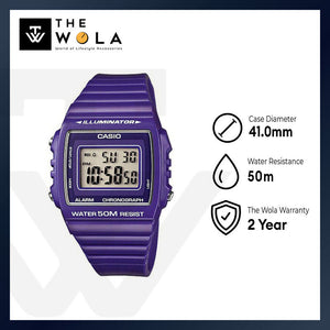 Casio Unisex Digital Watch W-215H-6A Purple Resin Strap