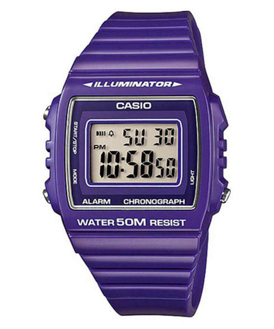 Casio Unisex Digital Watch W-215H-6A Purple Resin Strap