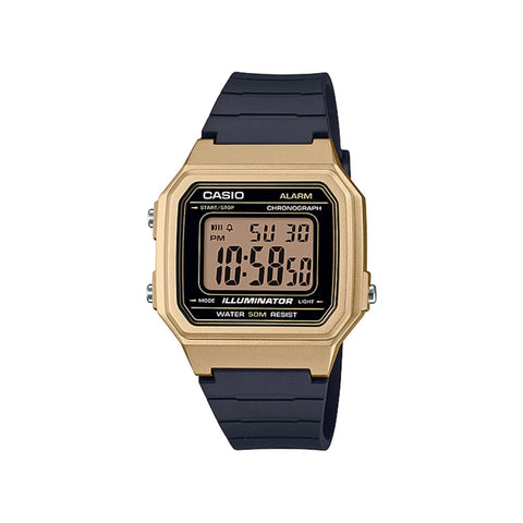 Casio Men's Digita Watch W-217HM-9AV Gold dial with Black Resin Band Watch for mens