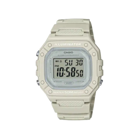 Casio Men's Digital Watch W-218HC-8AV Beige Resin Band Watch for Men