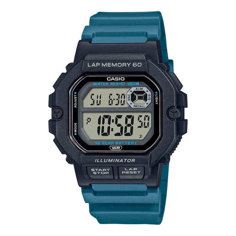 Casio Men's Digital Watch WS-1400H-3A Blue Resin Strap Watch for Men