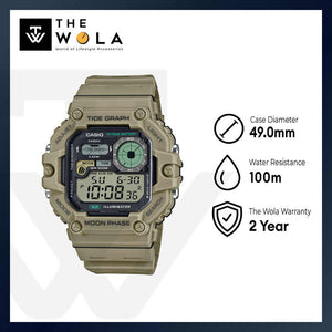 Casio Men's Digital Watch WS-1700H-5AVDF Army Green Resin Strap Sport Watch