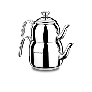 Korkmaz Droppa Teapot Set - 0.7L Premium Stainless Steel, Made in Turkey