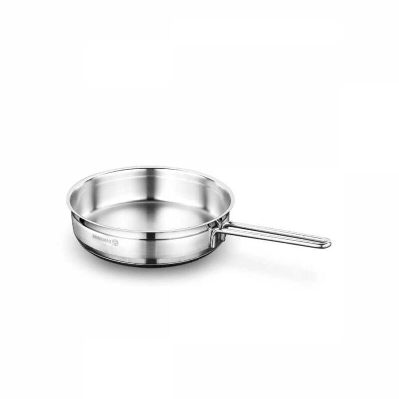 Korkmaz Alfa Stainless Steel Frying Pan - 24x6cm, Induction Compatible, Made in Turkey