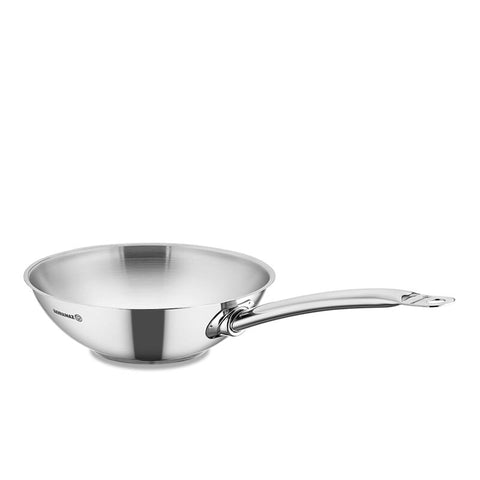 Korkmaz Proline Stainless Steel Wok - 28x8.5cm, Induction Compatible Frying Pan, Made in Turkey