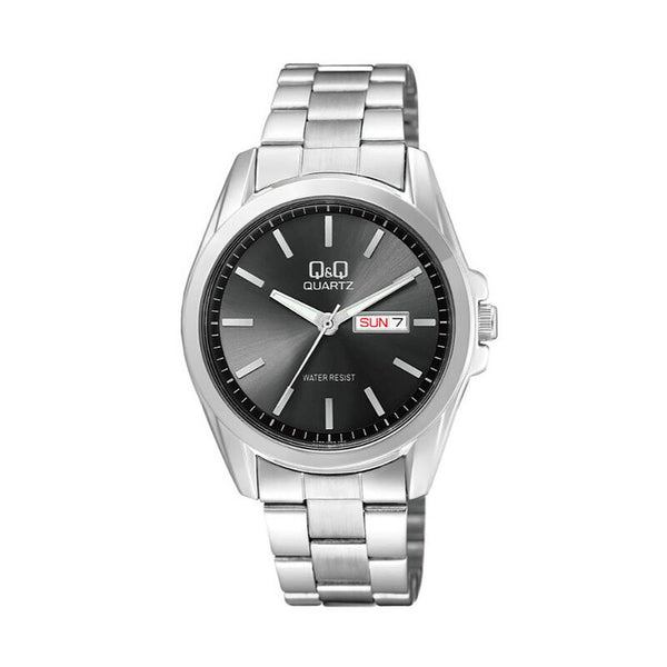 Q&Q Watch by Citizen A190J202Y Men Analog Watch with Silver Stainless Steel Strap